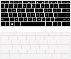 img 1 attached to 🖥️ 2019/2018 HP 14 inch Laptop Keyboard Cover - Silicone Skin for Pavilion x360 14M-BA 14M-CD 14-BF 14-BW 14-cm 14-CF Series - Black/Clear