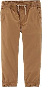 img 2 attached to Cedar Boys' Clothing: High-Quality Toddler Pull Twill Joggers - Supreme Comfort Pants