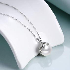 img 3 attached to Sterling Silver Pearl Necklace Simple