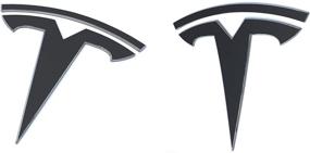 img 1 attached to Украсьте свой Tesla Model Y с помощью наклейки с логотипом и графикой в индивидуальном дизайне - матовая черная (4 шт. набор).