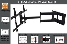 img 2 attached to 📺 FORGING MOUNT Long Arm TV Mount: Full Motion Wall Bracket with 43" Extension, Perfect for 42-86" Flat/Curve TVs up to 110 lbs, VESA 800x400mm Compatible