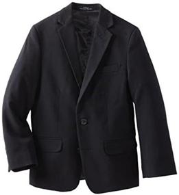 img 1 attached to 👔 Stylish Calvin Klein Boys' Bi-Stretch Blazer Suit Jacket: 2-Button Single Breasted, Buttoned Cuffs & Front Flap Pockets