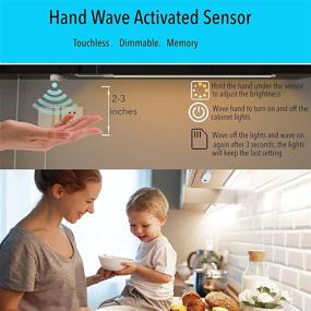 img 2 attached to 💡 LAMPAOUS LED Dimmable Under Cabinet Lighting Kit: Touchless Hand Wave Activated, Cool White 6000K, 6X 12" Panel - Effortless Dimming Control