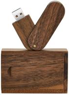 🌰 garrulax walnut wood usb flash drive: 16gb usb2.0 memory stick for efficient data storage logo