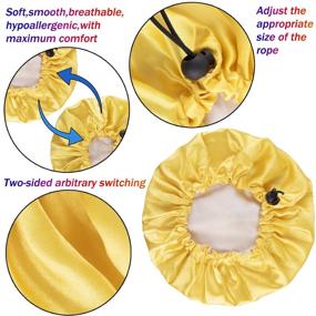 img 1 attached to Dufin 6 Pcs Kids Bonnet - Satin Sleeping Cap for Toddlers, Adjustable Drawstring Hair Bonnet for Kids