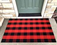 🏞️ levinis large buffalo check rug 3×5 for double door - ideal size for layering with door mats - customizable for hello welcome doormat logo