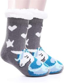 img 4 attached to 🧦 Warm and Cozy Slipper Fleece Winter Christmas Stockings - Boys' Clothing for Socks & Hosiery