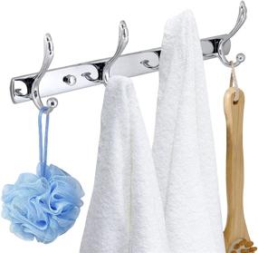 img 3 attached to MODONA Four Pronged Robe & Towel Hook - Stylish Polished Chrome Organizer