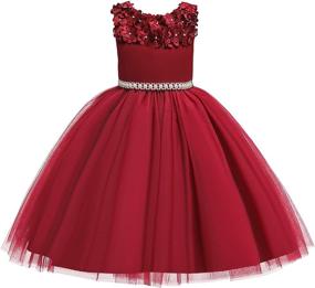 img 4 attached to 👗 Stunning Ruffles: Glamulice's Exquisite Vintage Embroidered Bridesmaid Girls' Clothing