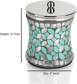 img 1 attached to 💦 nu steel Sea Foam Bath Accessory Set: Set of 8, Aqua Blue/Silver Glass Mosaic/Stainless Steel – Ideal for Bathrooms and Vanity Spaces