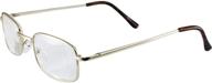 premium high-powered reading glasses for men: gold frame, brown case, +6.00 magnification aspheric lenses logo