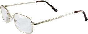 img 4 attached to Premium High-Powered Reading Glasses for Men: Gold Frame, Brown Case, +6.00 Magnification Aspheric Lenses