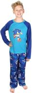 🦔 sonic the hedgehog boys' 2-piece long sleeve shirt and pants pajama set - size 7x6 logo