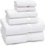 🛀 ultra soft 6-piece white bath towel set - premium 100% natural cotton, high absorbency, ideal for bathroom, hotel, gym, spa - includes 2 bath towels, 2 hand towels, 2 washcloths logo