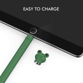 img 1 attached to 🐸 Aesthetic Green Frog Silicone Sleeve - AhaStyle Case for Apple Pencil 1st Gen