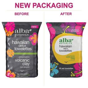 img 1 attached to 🌋 Alba Botanica Hawaiian Detox Towelettes: Anti-Pollution Volcanic Clay, Fragrance Free - 30 Count (Packaging May Vary)