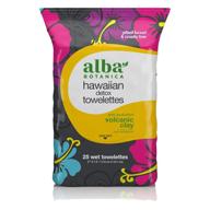 🌋 alba botanica hawaiian detox towelettes: anti-pollution volcanic clay, fragrance free - 30 count (packaging may vary) logo