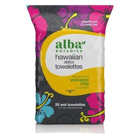 img 4 attached to 🌋 Alba Botanica Hawaiian Detox Towelettes: Anti-Pollution Volcanic Clay, Fragrance Free - 30 Count (Packaging May Vary)