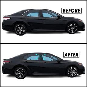 img 3 attached to Chrome Delete Blackout Vinyl Overlay For 2018-2022 Toyota Camry Window Trim (Satin Black)