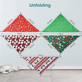 img 3 attached to GeeRic Christmas Bandanas Reversible Handkerchiefs