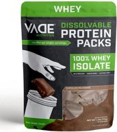 🍫 vade nutrition dissolvable protein packs - chocolate whey isolate powder, on-the-go, low carb, low calorie, lactose-free, gluten-free, fat-free, sugar-free, lean & delicious - 30 servings logo