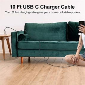 img 3 attached to 🔌 3-Pack 10ft USB-to-USB C Charger Cable - Heavy Duty Braided Fast Charging Cables for Samsung Galaxy S21 S20 S10 Note 20 10 9, iPad Pro Air Mini, Surface Pro Go, LG, Moto, Oneplus