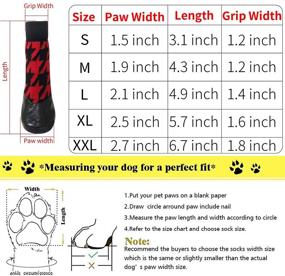 img 2 attached to 🐾 Premium BESUNTEK Dog Socks: Non-Slip Paw Protectors with Straps for Enhanced Traction & Waterproof Performance (Black, Red)