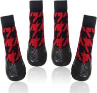 🐾 premium besuntek dog socks: non-slip paw protectors with straps for enhanced traction & waterproof performance (black, red) логотип