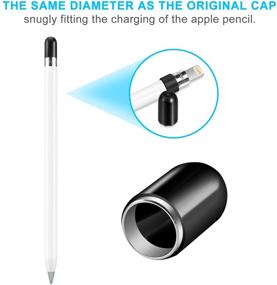 img 3 attached to 🖊️ Magnetic Replacement Cap for Apple Pencil 1st Gen - Including Silicone Protective Cap Holder (Black)