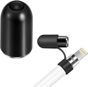 img 4 attached to 🖊️ Magnetic Replacement Cap for Apple Pencil 1st Gen - Including Silicone Protective Cap Holder (Black)