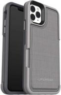 📱 lifeproof flip series wallet case for iphone 11 pro - cement surfer: wet weather protection in slate grey and capri (non retail packaging) logo