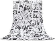 edwiinsa monochrome sketch gaming racing monitor device gadget teen 90's fleece blanket ultra-soft microfiber cozy bed throw lightweight plush luxury blankets 40'' x 50'' logo