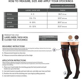 img 3 attached to 🏻 Truform Beige Thigh High Compression Stockings for Women, 8-15 mmHg, 20 Denier, Large