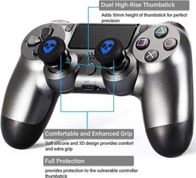 img 1 attached to 🎮 Enhance Your Gaming Experience with Playrealm FPS Thumbstick Extender & Silicone Grip Cover for PS5 & PS4 Controller