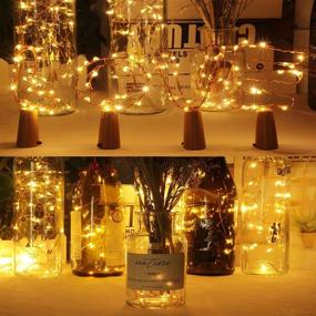 img 1 attached to Wine Bottle String Lights, GardenDecor 6 Packs Micro Artificial Cork Copper Wire Starry Fairy Lights, Battery Operated for Bedroom, Parties, Wedding, Decoration(6 Packs 2m/7.2ft Warm White)