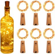 wine bottle string lights, gardendecor 6 packs micro artificial cork copper wire starry fairy lights, battery operated for bedroom, parties, wedding, decoration(6 packs 2m/7.2ft warm white) логотип