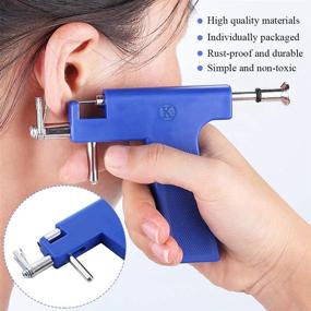 img 2 attached to 💉 Hotorda Professional Ear Piercing Gun Kit with 98Pcs Stainless Steel Ears Studs - Painless Body Piercing Tool for Ear, Nose, and Navel