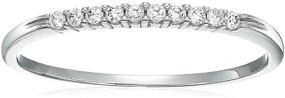 img 4 attached to 💍 White Diamond Petite Wedding Band - Women's Jewelry