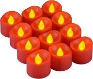 🕯️ pchero 12 packs led tea lights candles: flickering flameless battery operated fake candles for wedding party halloween christmas centerpieces fall decor логотип