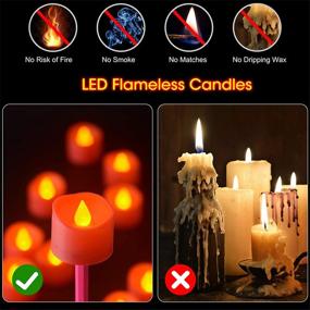 img 3 attached to 🕯️ PChero 12 Packs LED Tea Lights Candles: Flickering Flameless Battery Operated Fake Candles for Wedding Party Halloween Christmas Centerpieces Fall Decor