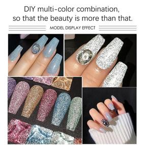 img 2 attached to 💎 Reflective Diamond Nail Polish - U-Shinein Golden Diamond Disco Glitter Gel: Shimmery Holographic Nail Glitter Polish for DIY or Salon Nail Art Manicure