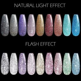 img 3 attached to 💎 Reflective Diamond Nail Polish - U-Shinein Golden Diamond Disco Glitter Gel: Shimmery Holographic Nail Glitter Polish for DIY or Salon Nail Art Manicure