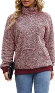 viishow women's sherpa fluffy fleece pullover with oblique zipper, long sleeve, pocketed sweatshirt jacket coat logo