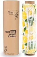 🍋 zero waste and sustainable reusable cotton flannel towels with cardboard roll, eco-friendly washable paper towels roll, fits all holders - lemons, pack of 12 towels logo