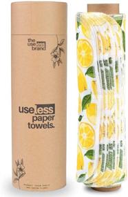 img 4 attached to 🍋 Zero Waste and Sustainable Reusable Cotton Flannel Towels with Cardboard Roll, Eco-Friendly Washable Paper Towels Roll, Fits All Holders - Lemons, Pack of 12 Towels