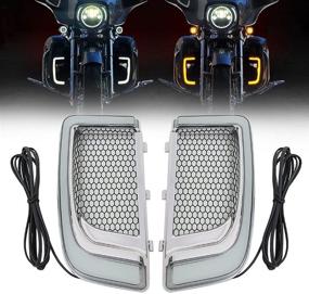 img 4 attached to KUQIQI Road Glide Turn Signals Motorcycles Daytime Running Side Lights Fit For 2015-2020 Year (Chrome-Turn Signals)