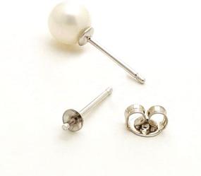 img 2 attached to 💎 High-Quality Sterling Silver Stud Earring Posts with 0.7mm Pin and 3mm Pearl Cup - Pack of 20