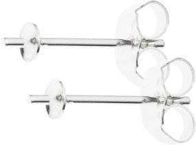 img 4 attached to 💎 High-Quality Sterling Silver Stud Earring Posts with 0.7mm Pin and 3mm Pearl Cup - Pack of 20