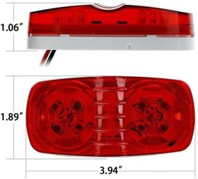 img 1 attached to 🚤 Enhance Your Boat or RV Safety with NEW SUN Trailer Boat RV Red LED Lights: Surface Mount, 10 Diodes, Bullseye Clearance Side Marker Light 2-Pack