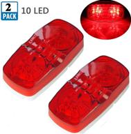 🚤 enhance your boat or rv safety with new sun trailer boat rv red led lights: surface mount, 10 diodes, bullseye clearance side marker light 2-pack logo